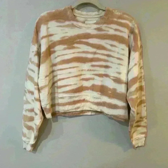 NWT American Eagle Soft Tie Dye Crewneck Pullover White Pink Sweater Size Small - Picture 1 of 4